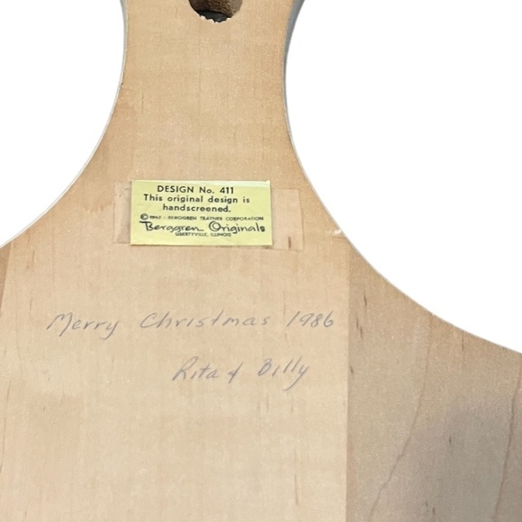 Vintage Berggren Trayner Wooden Decorative Danish Cutting Board on Love - Picture 3 of 14